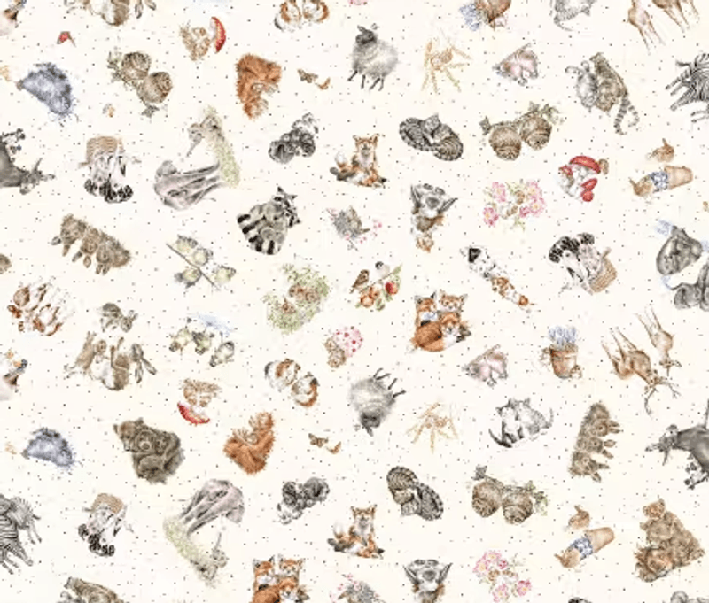 Cream Tossed Animals